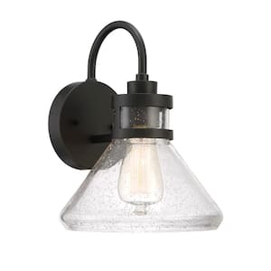 Creslee 11.75 in. Oil Rubbed Bronze 1-Light Outdoor Line Voltage Wall Sconce with No Bulb Included