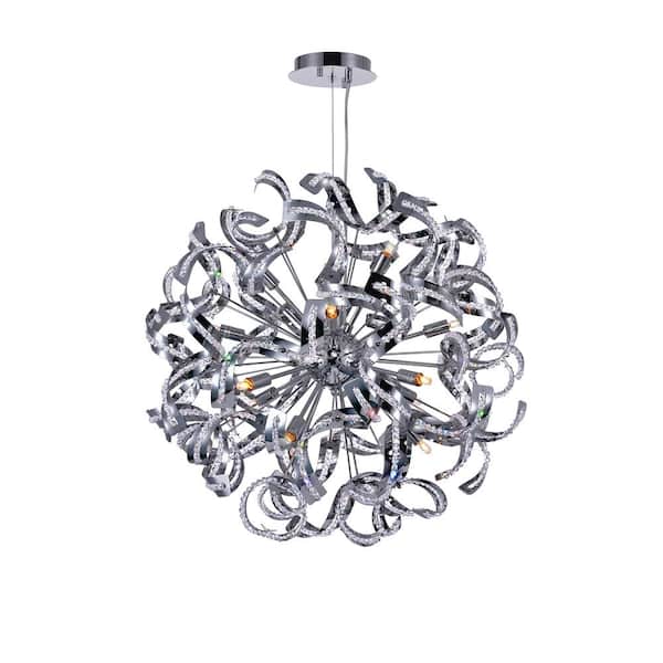 CWI Lighting Swivel 14 Light Chandelier With Chrome Finish