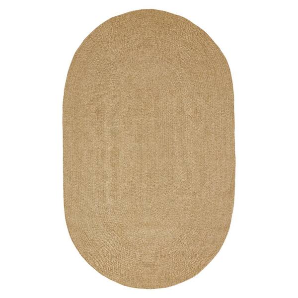 Superior Braided Jute Neutral Indoor Oval Area Rug, 8' x 11