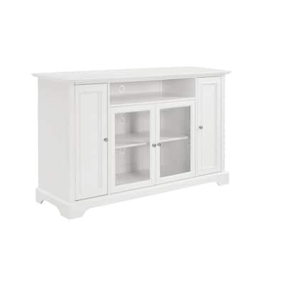 Campbell 60 in. White Wood TV Stand Fits TVs Up to 60 in. with Storage Doors