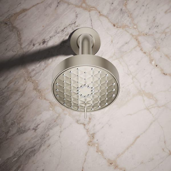 KOHLER Awaken 3-Spray Patterns 4.3 in. Single Wall Mount Fixed Shower Head in Vibrant Brushed Nickel