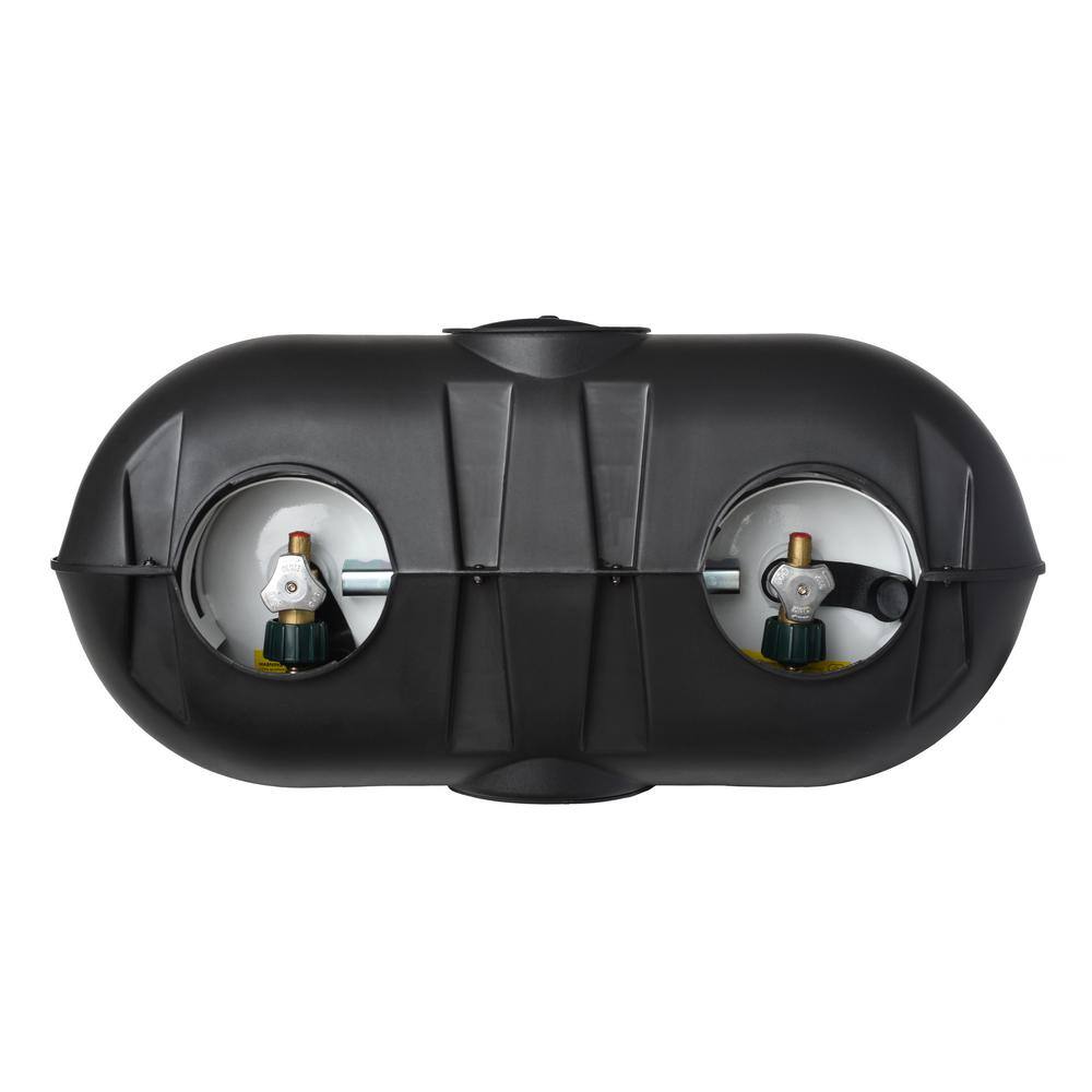 Black Heavy Duty Dual Propane Tank Cover for RV