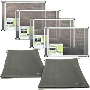 RITESCREEN Slide-Rite 28 in. x 20 in. Adjustable Window Screen (4-Pack ...