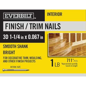 3D 1-1/4 in. Finish/Trim Nails Bright 1 lb (Approximately 711 Pieces)