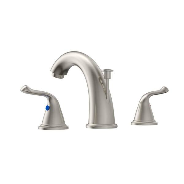 Irena 8 inch Widespread 2-Handle Bathroom Faucet in Brushed Nickel