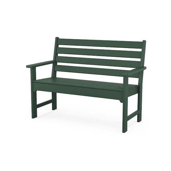 POLYWOOD Grant Park 48 in. 2-Person Green Plastic Outdoor Bench