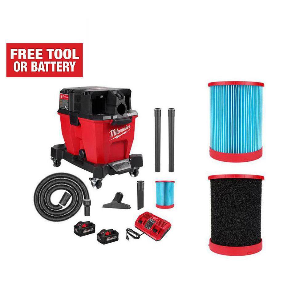 Milwaukee M18 FUEL 9 Gal. Cordless DualBattery Wet/Dry Shop Vacuum Kit