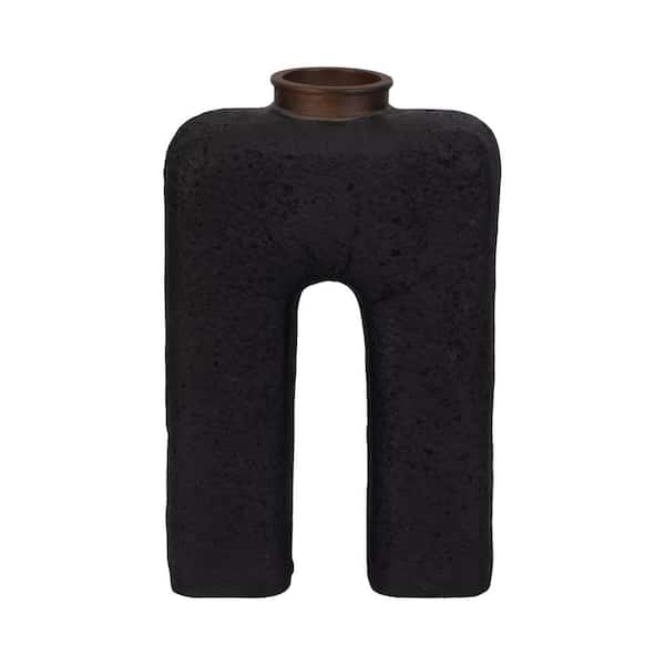 15 in. Black Ecomix Abstract Decorative Vase