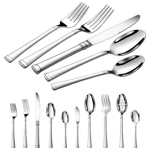 65-Piece 18/10 Stainless Steel Flatware Set for 12 with Serving Utensils, Mirror Polished