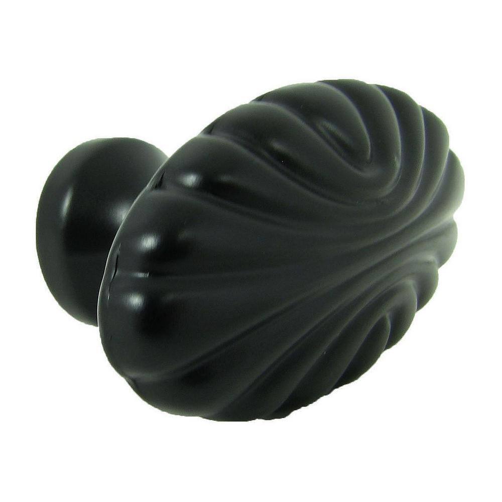 Matte Black Oval Zinc Alloy Cabinet Knob Set