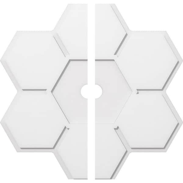 Ekena Millwork 1 in. P X 13-1/4 in. C X 38 in. OD X 3 in. ID Daisy Architectural Grade PVC Contemporary Ceiling Medallion, Two Piece