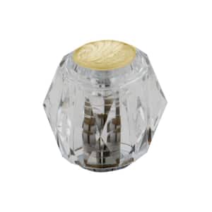 Knob Handle in Clear with Polished Brass Button for Hand-Shower Diverter Valves