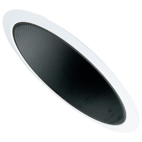 HALO 456 Series 6 in. White Recessed Slope Ceiling Trim with Black Baffle