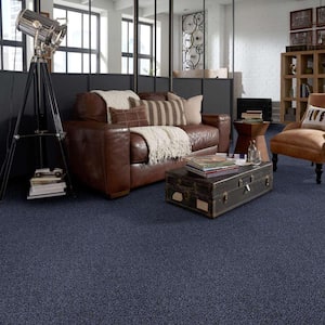 Charming - Sapphire - Blue 24 oz. Polyester Twist Installed Carpet