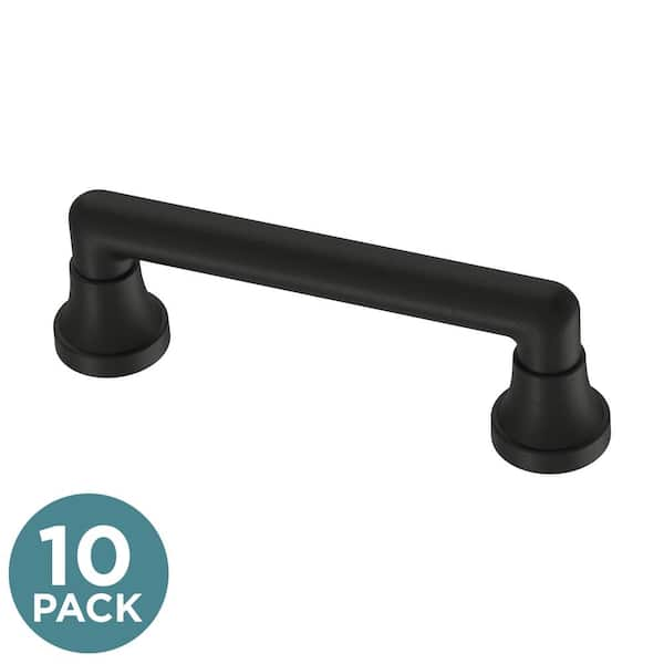 10-Pack Phoebe 3 in. (76 mm) Modern Matte Black Cabinet Drawer Pulls