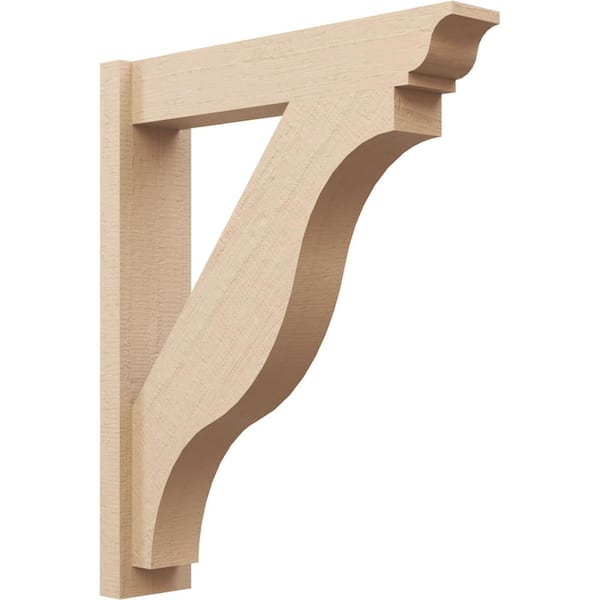 Ekena Millwork 6 in. x 34 in. x 28 in. Funston Traditional Rough Cedar Woodgrain Timberthane Polyurethane Outlooker, Primed Tan