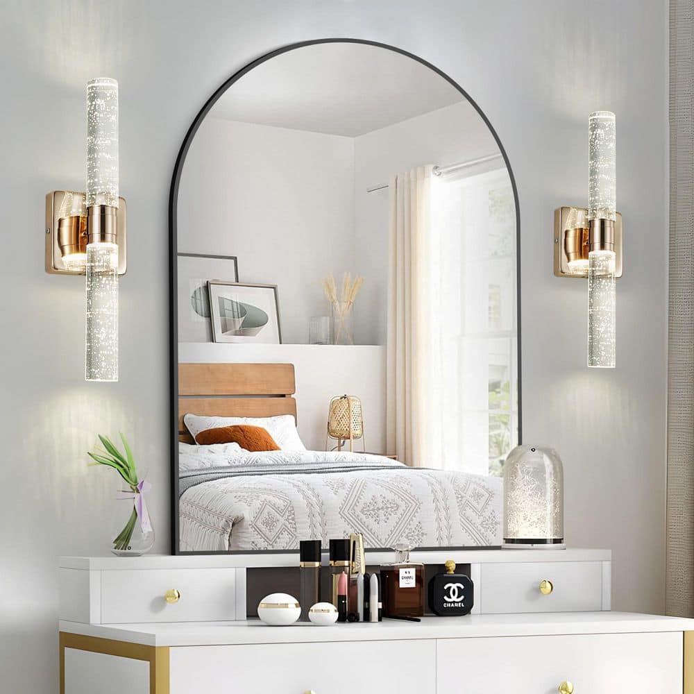 17 in. 2-Light Gold Bubble Crystal No Dimmable Wall Sconce with Glass Shade and Integrated LED price history on PriceWatchPro