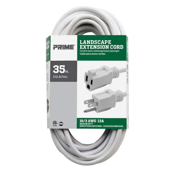 Unbranded 35 ft. 16/3 SJTW White Outdoor Extension Cord