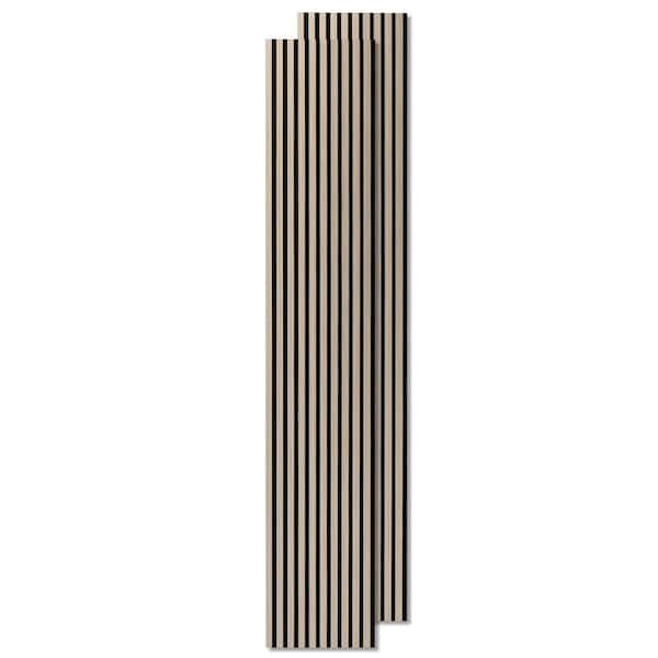 Oak 2-Pack Acoustic Wood Panels for Wall and Ceiling, Soundproof Slat Paneling for Interior Decor, 48 in. x 24 in.
