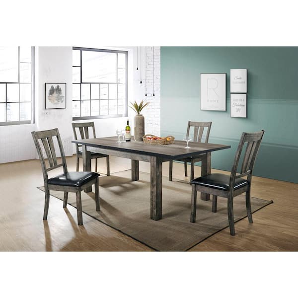 Cambridge Drexel 5-Piece Gray Dining Set with 4 Cushioned Chairs