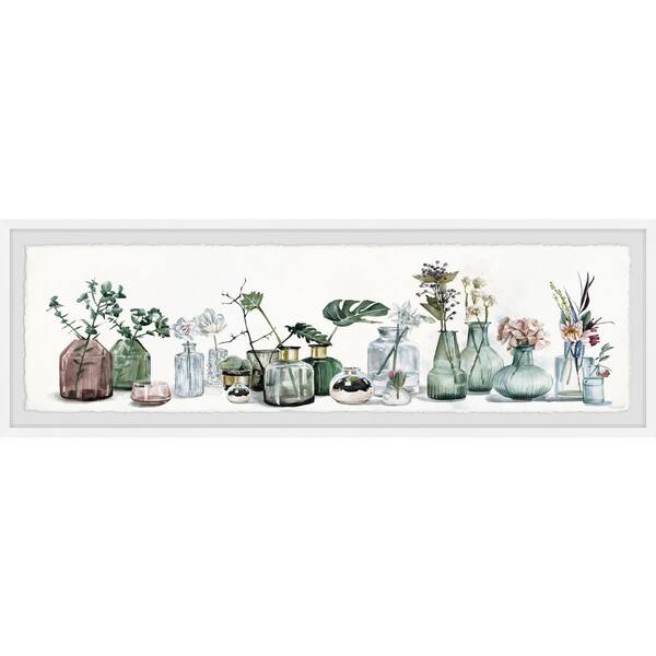 Unbranded Colorful Pots and Plants By Parvez Taj Framed Nature Art Print 10 in. x 30 in.