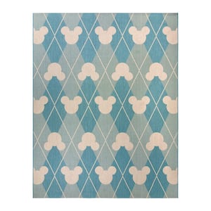 Mickey Mouse Oasis/Grain 5 ft. x 7 ft. Argyle Indoor/Outdoor Area Rug