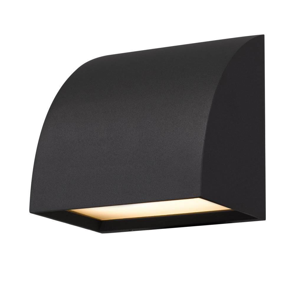 4.5 in. Black LED Wall Sconce 1 Light 15W 3 Color Dimmable with Sand Blast Glass Diffuser for Patio Garage Entryway price history on PriceWatchPro