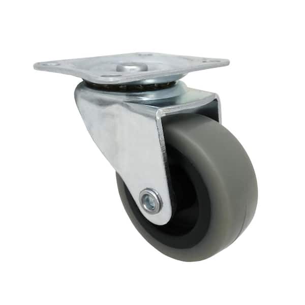Everbilt 2 in. Gray Rubber Like TPR and Steel Swivel Plate Caster with 90  lbs. Load Rating 4034245EB - The Home Depot