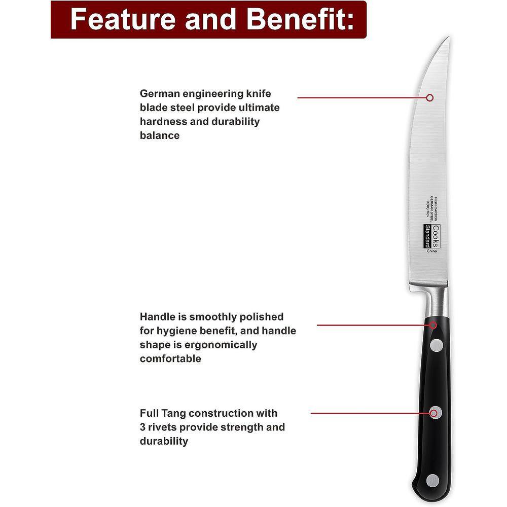 Cooks Standard 6 Piece High Carbon Stainless Steel Steak Knife Set