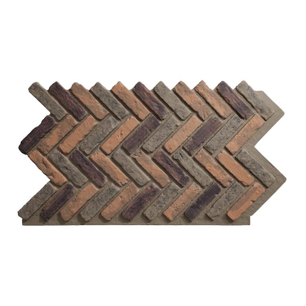 Ekena Millwork Everstone Herringbone Faux Brick 46.5 in. x 25.25 in. Polyurethane Siding
