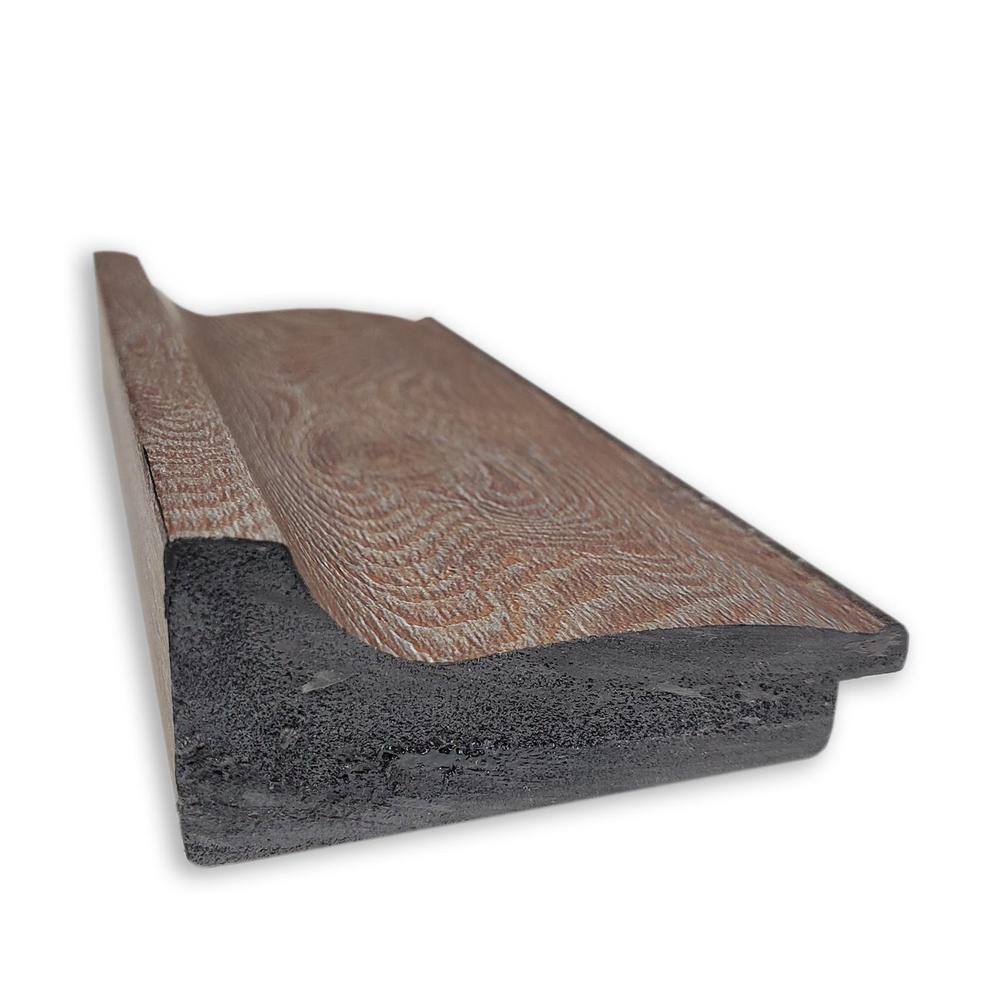 Alta Brown Grey Woodgrain and Silver Edge Full-Length Mirror