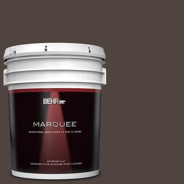 BEHR MARQUEE 5 gal. #790B-7 Bitter Chocolate Flat Exterior Paint & Primer