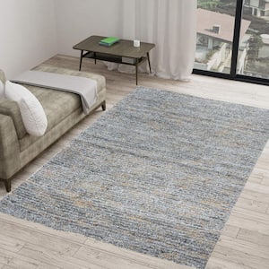 Dune Neutral Blue 8 ft. x 11 ft. Striped Casual Area Rug