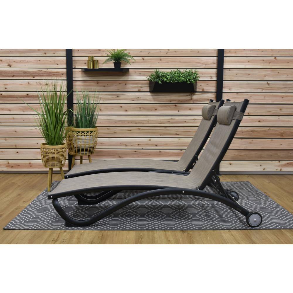 Glendale Granite Adjustable Outdoor Chaise Lounger with Cushions