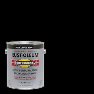 1 gal. High Performance Protective Enamel Gloss Black Oil-Based Interior/Exterior Industrial Paint (2-Pack)