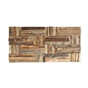23-3/4 in. x 11-7/8 in. x 3/4 in. Antique Boat Wood Mosaic Wall Tile, Natural Finish (6-Pack)