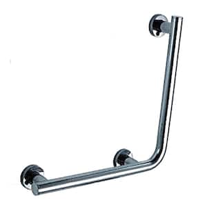 Z-Series 22 in. Concealed Screw L-Shaped Left-Hand Grab Bar in Brushed Stainless