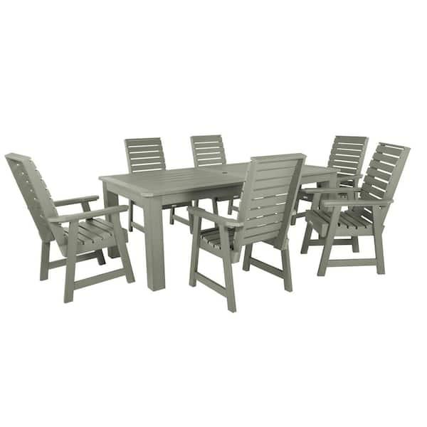 Weatherly 7-Piece Rectangular Plastic Outdoor Dining Set 84 in. x 42 in.