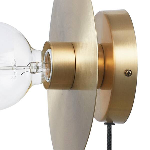 Braidy Warm Gold Plug-in Wall Sconce with Cord Cover - #610N9