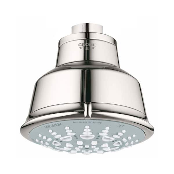 GROHE Relexa 5-Spray 3.9 in. Single Wall Mount Fixed Rain Shower Head in Polished Nickel InfinityFinish
