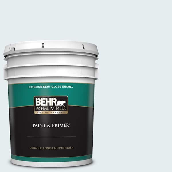 BEHR PREMIUM PLUS 5 gal. #550E-1 Breaker Semi-Gloss Enamel Exterior Paint & Primer