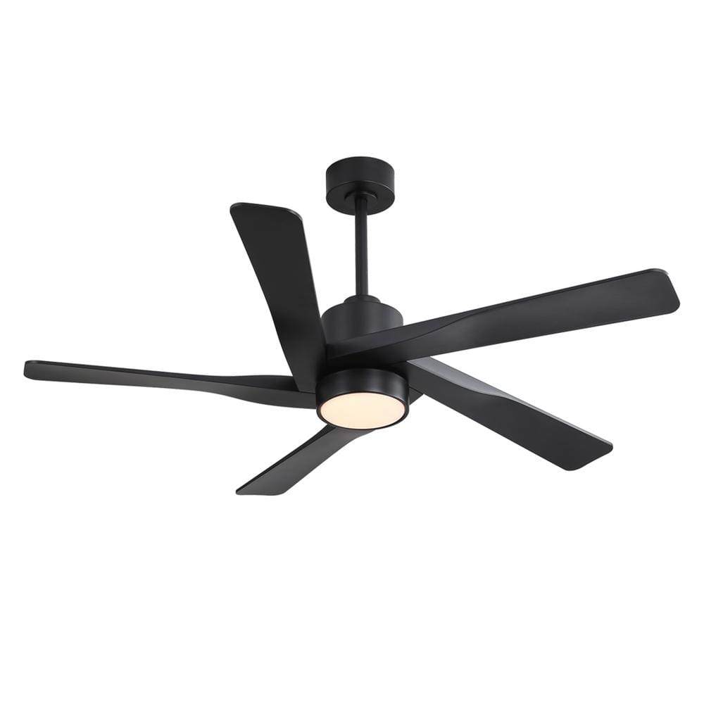 Wingbo WINGBO 64 in. 5 Blades 6 Fan Speeds LED Indoor Black Smart Ceiling Fan ...