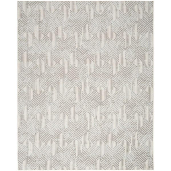 Grafix Grey 9 ft. x 12 ft. Geometric Contemporary Area Rug