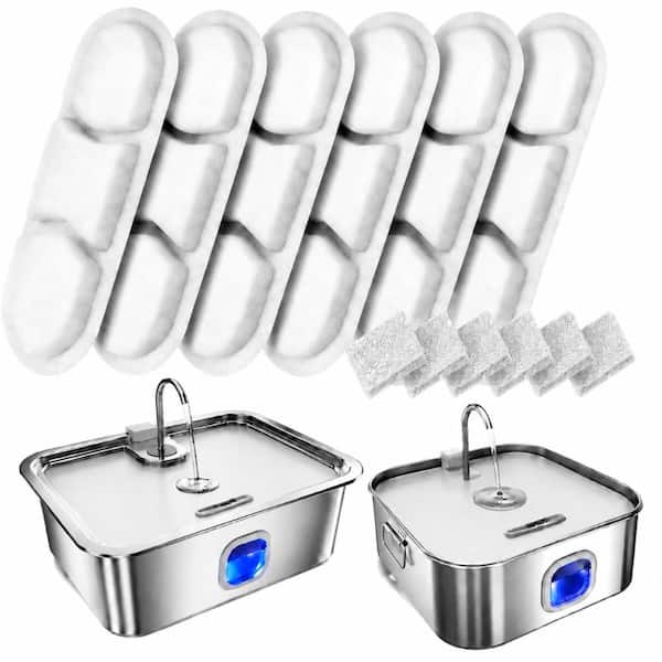 LED Light Equipped Pet Water Fountain Dispenser with Water Level Window for Small to Large Dogs and Multi-Pet Homes, 1