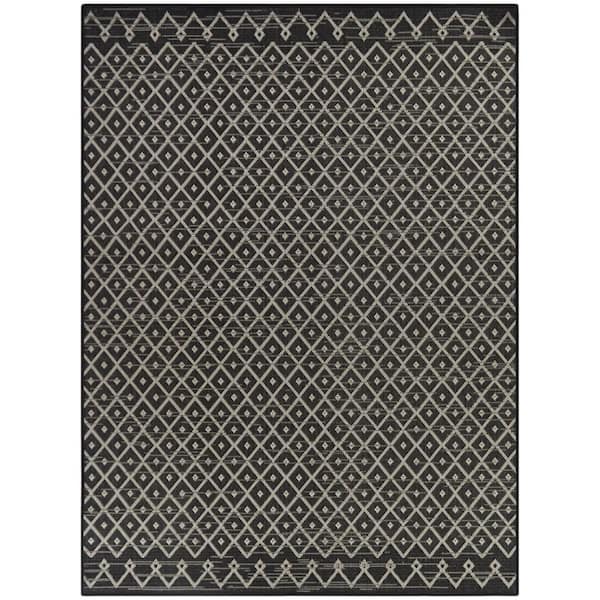 Corman Charcoal 7 ft. 10 in. x 10 ft. Geometric Indoor/Outdoor Area Rug