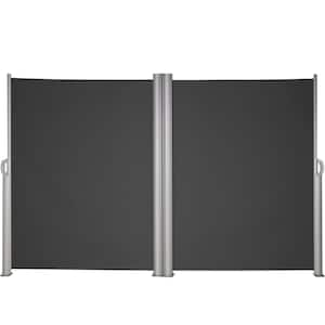 Retractable Side Awning, 71 in. x 236 in. Made of aluminum with 280 g polyester. Water-proof, Privacy screen. Black