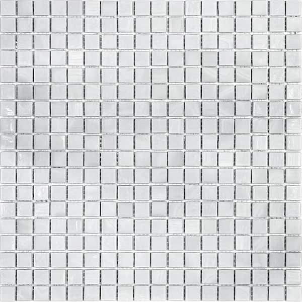 Apollo Tile Skosh Glossy Dolphine Gray 11.6 in. x 11.6 in. Glass Mosaic Wall and Floor Tile (18.69 sq. ft./case) (20-pack)