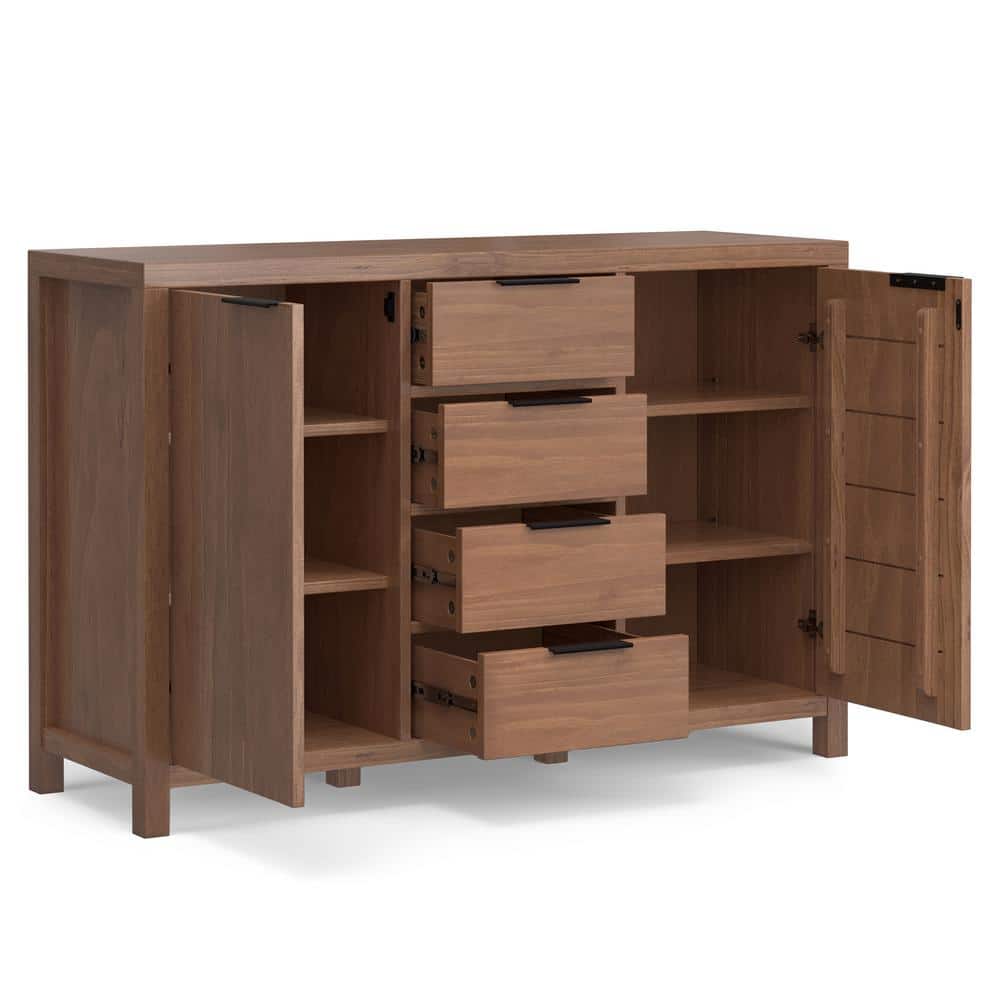 Hollander Medium Saddle Brown Solid Wood Sideboard Buffet