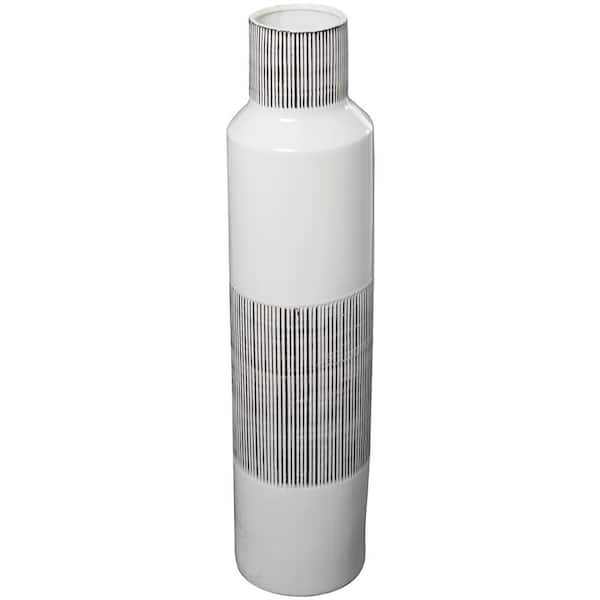 Litton Lane 37 in. White Handmade Ceramic Decorative Vase