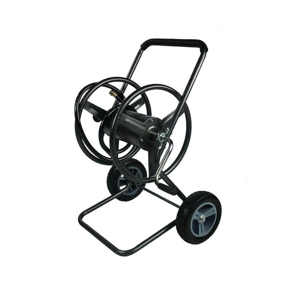 Backyard Expressions Metal Hose Reel Cart with Wheels - Heavy Duty Hose  Caddie - 250 Ft Hose Capacity - Hammertone Finish